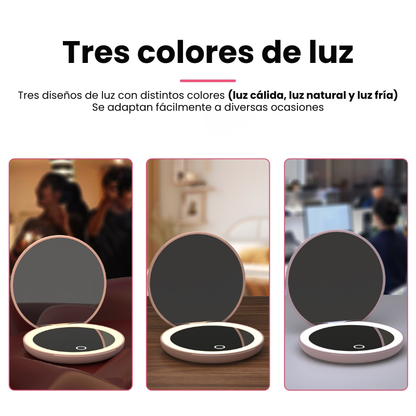 Espejo Pórtatil Luz Led